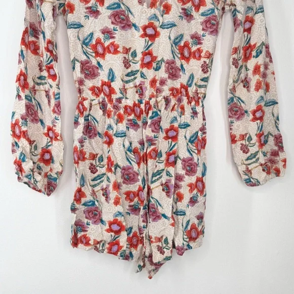 Hollister Long Sleeve Floral Romper Women’s Size XS - Picture 11 of 13
